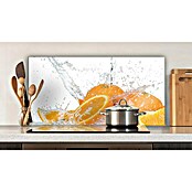 CUCINE Küchenrückwand (Orange Splash, 80 x 40 cm, Stärke: 6 mm, Einscheibensicherheitsglas (ESG))