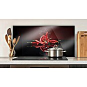 CUCINE Küchenrückwand (Hot Chili, 80 x 40 cm, Stärke: 6 mm, Einscheibensicherheitsglas (ESG))