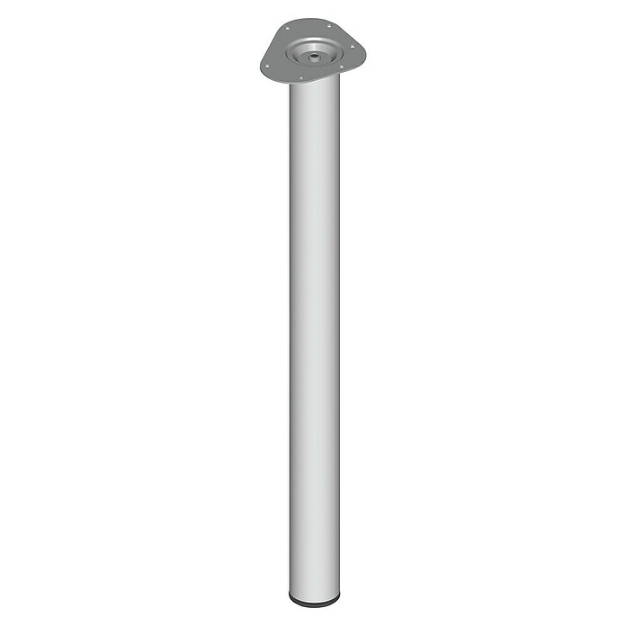 Element System Möbelfuß (Ø x L: 60 x 800 mm, Traglast: 75 kg, Farbe: Weiß/Aluminium)
