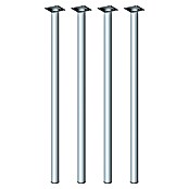 Element System Möbelfuß-Set Burgund (Ø x L: 30 x 700 mm, Farbe: Edelstahl, Traglast: 50 kg, 4 Stk.)