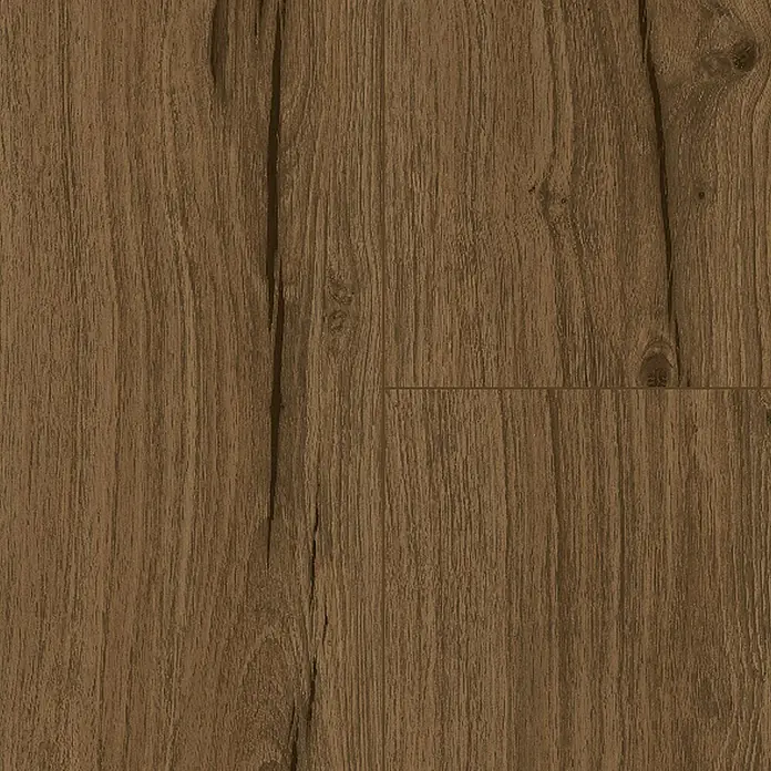 Parador Vinylbodenmuster Classic 2030 Eiche Cambridge geräuchert Gebürstete Struktur - 200 x 216 x 9,6 mm, Landhausdiele - Nahaufnahme eines Musters von Holzbodenbelag, das die Textur und die Maserung des Materials hervorhebt.