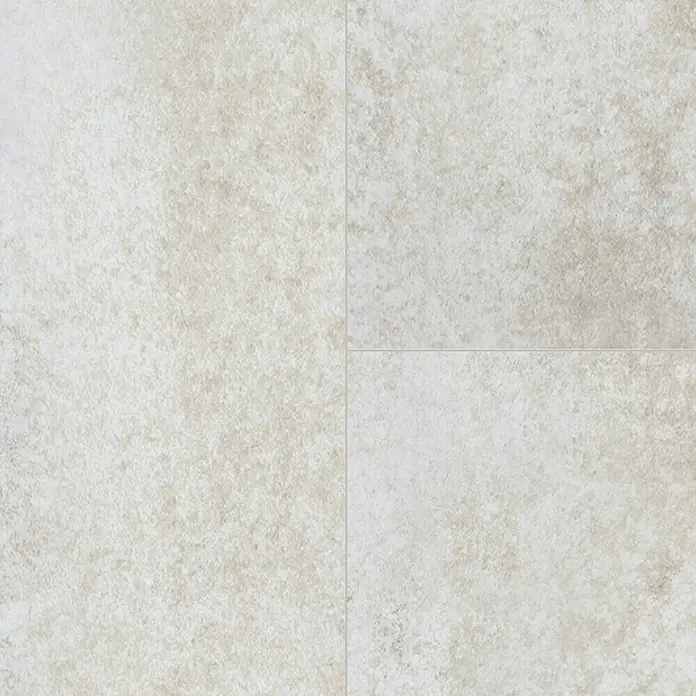 Parador Vinylboden Basic 5.3 - Dolomit weiß, Fliese, 914 x 457 x 5,3 mm - Viereckige Keramikfliesen mit gesprenkelter Textur in neutralen Farbtönen, ideal für moderne Boden- und Wandgestaltung.
