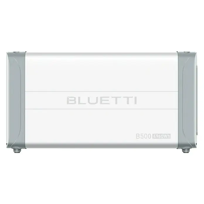 Bluetti Batteriespeicher B500 - Akkuleistung: 4.960 Wh - Bild eines Bluetti B500 Batteriespeichers mit 4960Wh Kapazität, ideal für Solaranlagen und als Notstromversorgung.