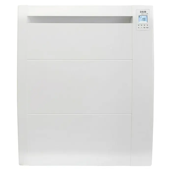 HJM Emisor térmico RFC WiFi - 1.000 W, Blanco, 10,5 x 51 x 58,5 cm, Cerámico - Radiador blanco con pantalla digital para la lectura de la temperatura y paneles de control para ajustar la potencia de calefacción.