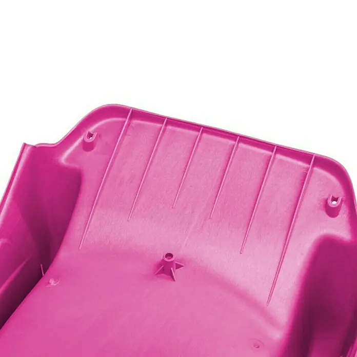 Rutsche - B x L: 49,5 x 300 cm, Kunststoff, Lila - Nahaufnahme einer pinkfarbenen Kunststoffwanne mit Verstärkungsrippen und Befestigungspunkten.