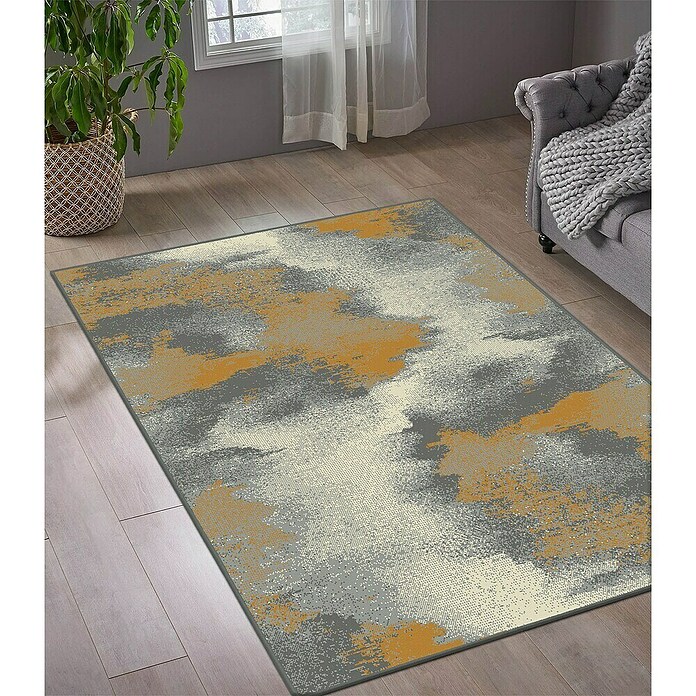 Alfombra de pelo corto Degradado (Mostaza/Gris, 290 x 200 cm, 100% Poliéster) | BAUHAUS
