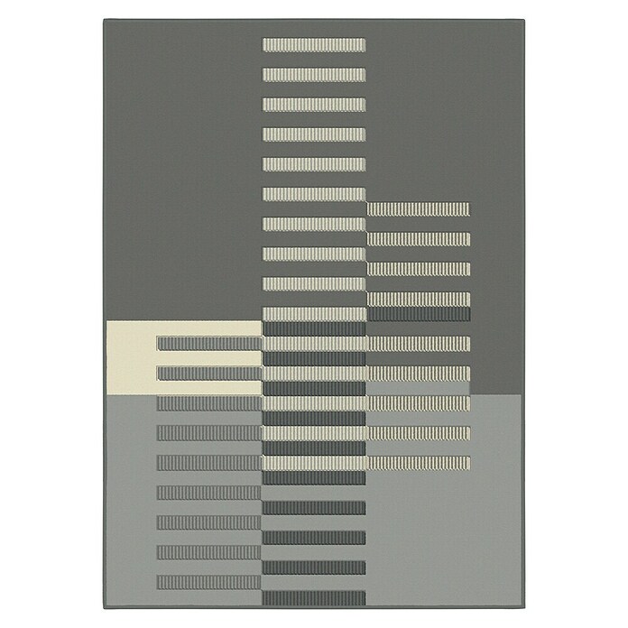 Alfombra de pelo corto Cuadrícula (Gris, 225 x 160 cm, 100% Poliéster) | BAUHAUS