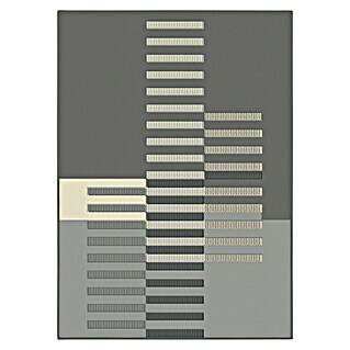 Alfombra de pelo corto Cuadrícula (Gris, 225 x 160 cm, 100% Poliéster)