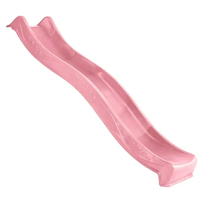 Rutsche - B x L: 48,4 x 219 cm, Kunststoff, Rosa - Nahaufnahme einer rosafarbenen Kinderrutsche, die sich ideal für den Garten eignet und stundenlangen Spielspaß verspricht.