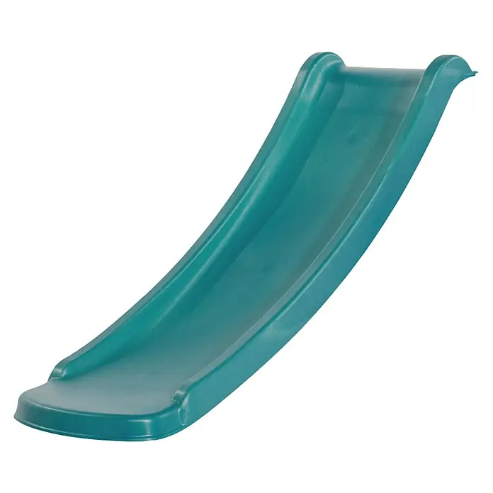 Rutsche - B x L: 37,7 x 118 cm, Kunststoff, Türkis - Nahaufnahme einer türkisgrünen Kinderrutsche, ideal für Spielplätze und Gärten, mit glatter Oberfläche und robustem Design.