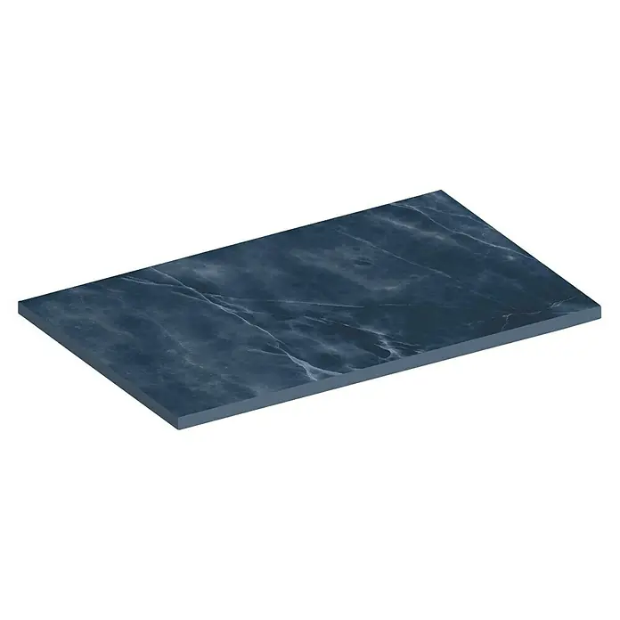 Atlas Concorde Solution Marble Vison Feinsteinzeugfliese Onice Blue - 60 x 120 cm, Blau, Glänzend - Elegante Arbeitsplatte aus blauem Marmor. Die Platte hat eine glatte Oberfläche mit natürlichen Maserungen und ist eine stilvolle Ergänzung für jede Küche.