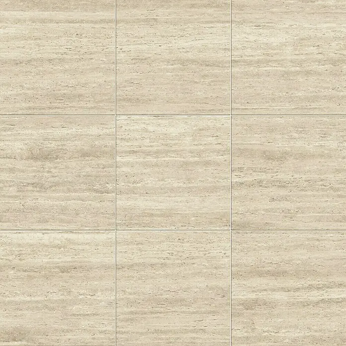 Atlas Concorde Solution Feinsteinzeugfliese Pompei Bianco Romano - 60 x 60 cm, Weiß, Matt - Quadratische Fliesen in Beige, die ein elegantes und modernes Design durch ihre horizontale Maserung bieten. Ideal für stilvolle Boden- und Wandgestaltungen.