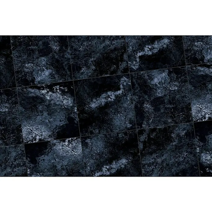 Feinsteinzeugfliese Oceanic - 60 x 60 cm, Blau, Glänzend - Elegante schwarze Marmorfliesen mit einzigartiger Maserung für stilvolle Boden- und Wandgestaltungen. Ein Hauch von Luxus für jeden Raum.