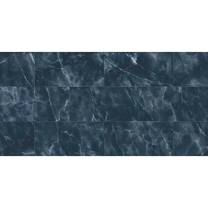Atlas Concorde Solution Marble Vison Feinsteinzeugfliese Onice Blue - 60 x 120 cm, Blau, Glänzend - Elegante dunkelblaue Marmorfliesen mit zarten weißen Adern, perfekt für moderne Innenräume. Das polierte Finish verleiht jedem Raum eine luxuriöse Note.