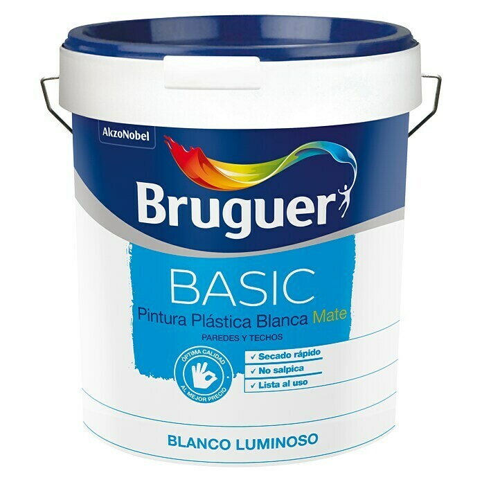 Bruguer Pintura para paredes Basic (Blanco, 4 l, Mate)