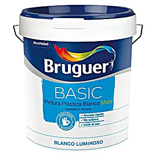 Bruguer Pintura para paredes y techos Basic (Blanco, 4 l, Mate)