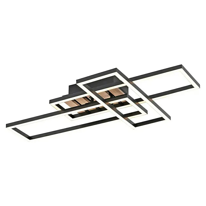 Just Light LED-Deckenleuchte Akustika - Schwarz, 20 W, IP20 - Moderne Deckenleuchte mit geometrischen Formen und LED-Beleuchtung für stilvolle Innenräume.