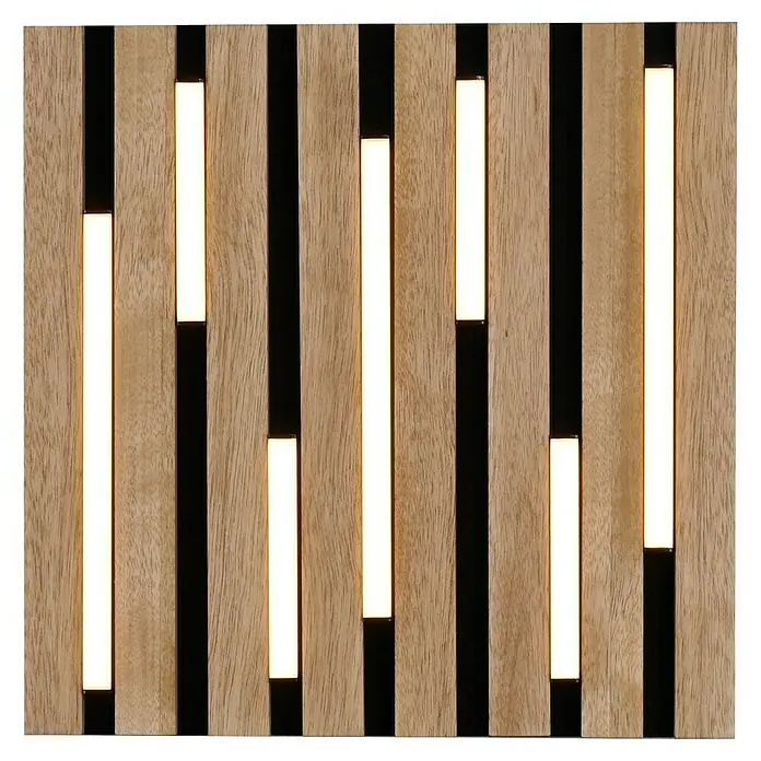 Just Light LED-Deckenleuchte Akustik - Schwarz, 10 W, IP20 - Wandpaneel aus Holz mit integrierter Beleuchtung. Modernes Design für stilvolle Innenräume, das durch Lichteffekte eine warme Atmosphäre schafft.