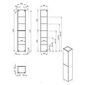 Best Design Hoge kast Blanco (b x d x h: 35 x 30 x 180 cm, Halifax) | BAUHAUS