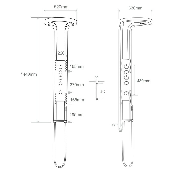 Best Design Douchesysteem Ore-Future (Diameter douchekop: 52 cm, Mat, RVS) | BAUHAUS