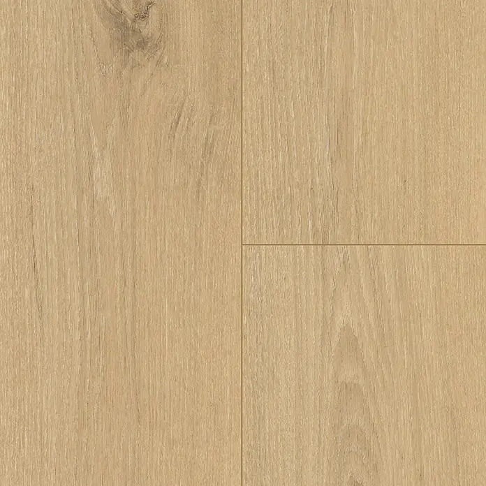 Parador Vinylboden Classic 2030 - Eiche Natural Mix hell Holzstruktur, Landhausdiele, 1.207 x 216 x 9,6 mm - Nahaufnahme von hellem Eichenlaminatboden mit Maserung und Paneelstruktur.