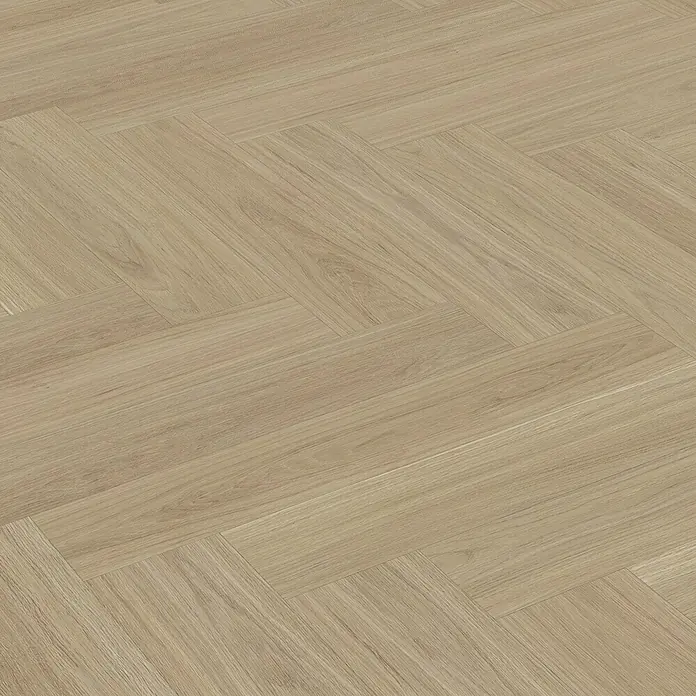 Parador Vinylboden Trendtime 3 - Eiche Oxford geschliffen, Fischgrät, 730 x 146 x 5 mm - Helle Holzbodenfliesen im Fischgrätmuster. Das zeitlose Design verleiht jedem Raum eine elegante und stilvolle Atmosphäre.