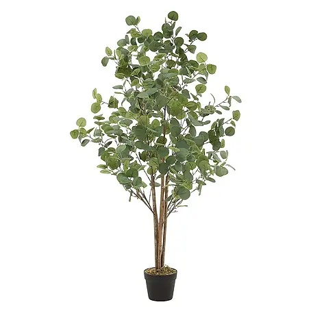 ML-Design  Kunstpflanze Kunstbaum Eukalyptus für Innen & Außen mit Echtem Moos & Echtholzstamm