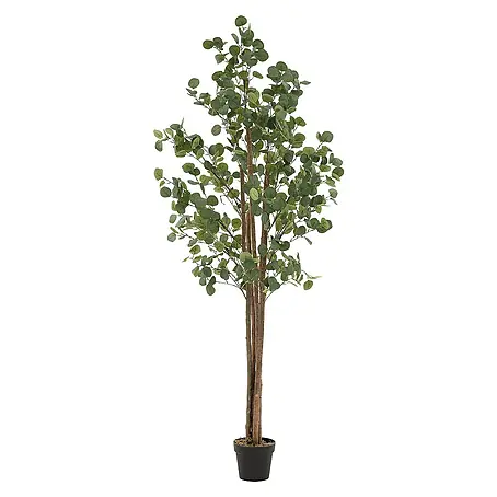 ML-Design  Kunstpflanze Kunstbaum Eukalyptus für Innen & Außen mit Echtem Moos & Echtholzstamm
