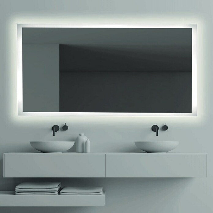 Bath Stage Espejo con luz LED B-924 (120 x 70 cm, Blanco frío) | BAUHAUS