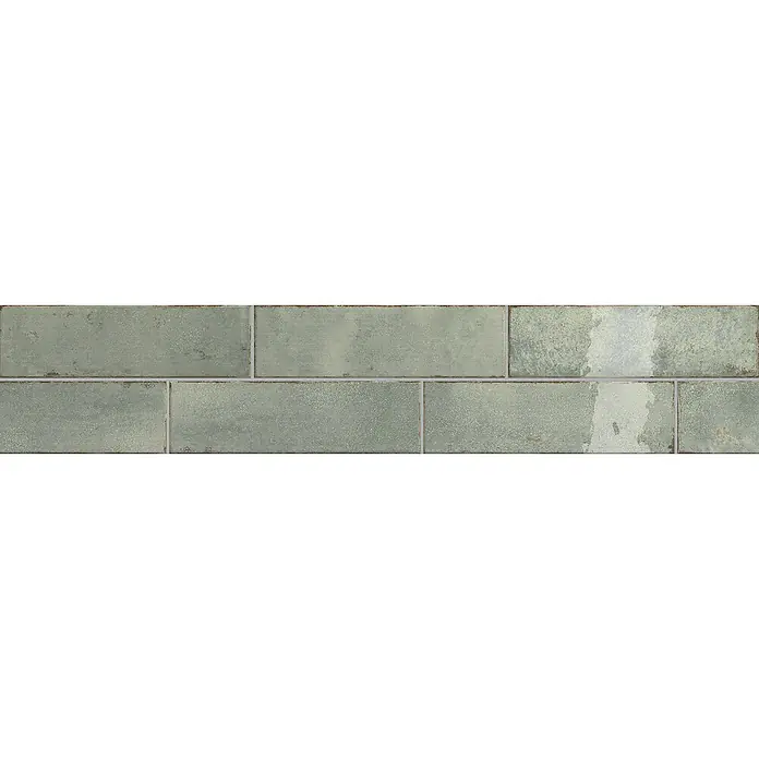 Wandfliese Infinity 9185 - 7,5 x 25 cm, Grün, Glänzend - Grünliche Wandfliesen mit leichter Textur, ideal für Küchen und Bäder, die eine rustikale und moderne Ästhetik vereinen.