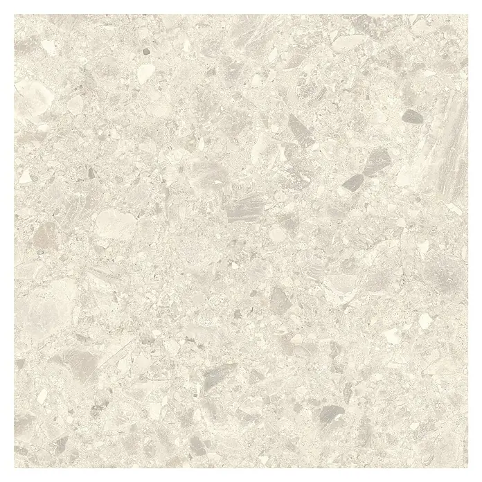Feinsteinzeugfliese Ceppo Gres 8997 - 60 x 60 cm, Beige, Matt - Graue Terrazzofliese mit unregelmäßigem Muster für moderne Bodenbeläge und stilvolle Wandgestaltungen.