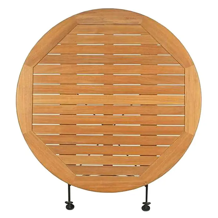 Kai Wiechmann Gartentisch - Ø x H: 90 x 72 cm, Teak, Rund, Naturbelassen - Ein runder Gartentisch aus Holz mit Lattenrost und einem stabilen Rahmen. Ideal für den Außenbereich und stilvolle Zusammenkünfte.
