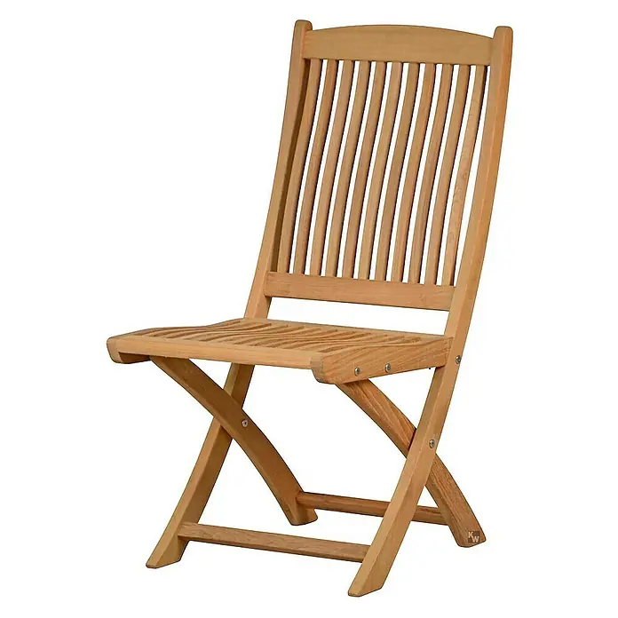 Kai Wiechmann Gartenstuhl - Teakholz, Klappbar, Naturbelassen, B x T x H: 47 x 60 x 94 cm - Ein stilvoller Klappstuhl aus Teakholz, ideal für Garten oder Terrasse, bietet Komfort und Funktionalität mit seinem natürlichen Design.