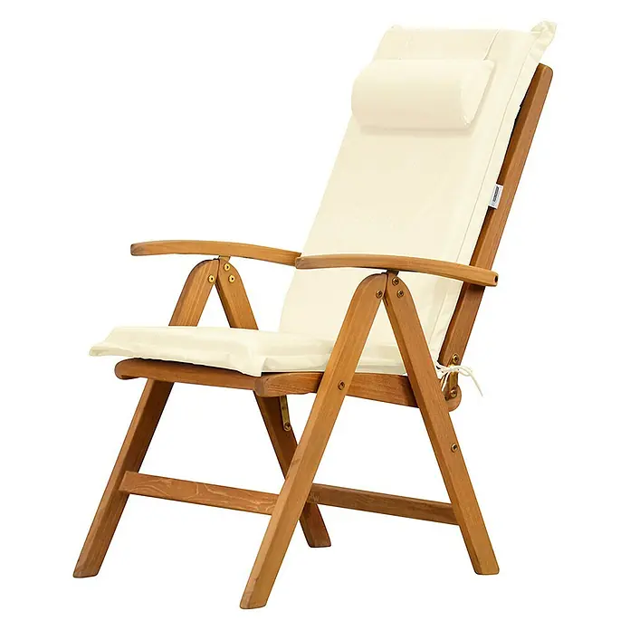 Kai Wiechmann Liegenauflage - Sonnenliege, Hochlehner, Relaxchair, L x B x H: 49 x 36 x 6 cm, Polyacryl, Naturweiß - Komfortabler Gartensessel aus Holz mit cremefarbenen Polstern für entspannte Stunden im Freien. Die ideale Sitzgelegenheit für Garten und Terrasse.