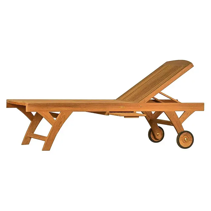 Kai Wiechmann Gartenliege - Naturbelassen, Holz, Rollbar - Holzliege mit Rädern, ideal für den Garten oder die Terrasse. Das verstellbare Rückenteil sorgt für optimalen Komfort.