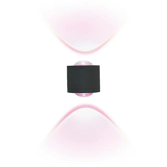 Starlux LED-Außenwandleuchte Fano - 10 W, 12 x 9 x 10,5 cm, Anthrazit, IP54 - Schwarze Wandleuchte mit rosa Lichteffekten, die ein modernes und stilvolles Ambiente erzeugt. Die Leuchte sorgt für eine angenehme Beleuchtung.