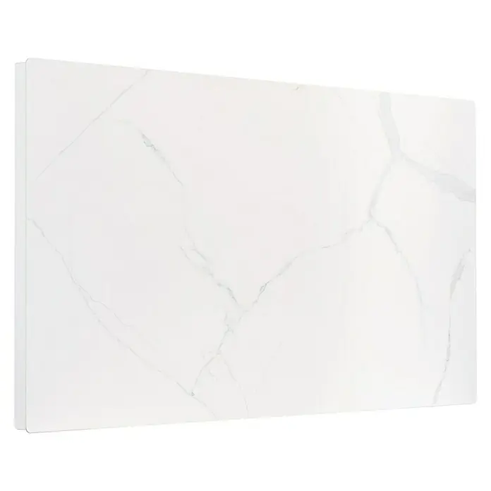 Purline Emisor térmico Marbly A1000 - 1.000 W, Blanco, 7 x 120 x 60 cm - Elegante losa de mármol blanco con sutiles vetas grises. Perfecto para elegantes encimeras de cocina o revestimientos de paredes, agregando un toque de lujo a cualquier espacio.