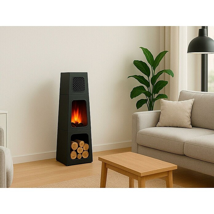 Purline Estufa de pie infrarrojos CHE-730 (35 x 45 x 120 cm, 1.800 W, Negro) | BAUHAUS