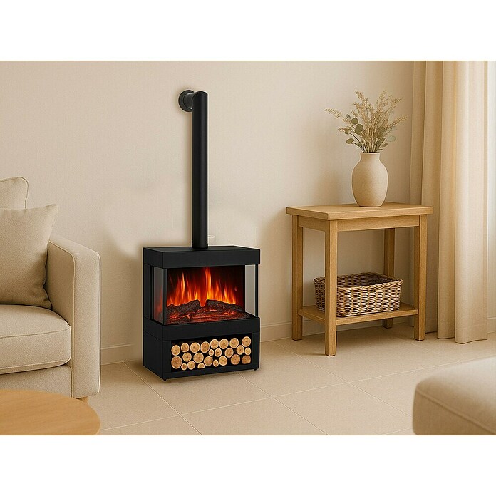 Purline Chimenea eléctrica Heaty Lampy (1.800 W, Negro, 30 x 60 x 73,5 cm) | BAUHAUS