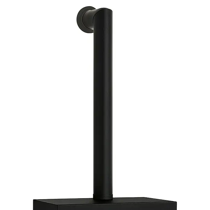Purline Chimenea eléctrica Heaty Lampy - Negro, 900 W - 1.800 W, 30 x 60 x 73,5 cm - Toallero de pie moderno en negro mate. El diseño minimalista ofrece una solución de baño elegante y práctica.