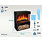 Purline Chimenea eléctrica Heaty Lampy (1.800 W, Negro, 30 x 60 x 73,5 cm) | BAUHAUS