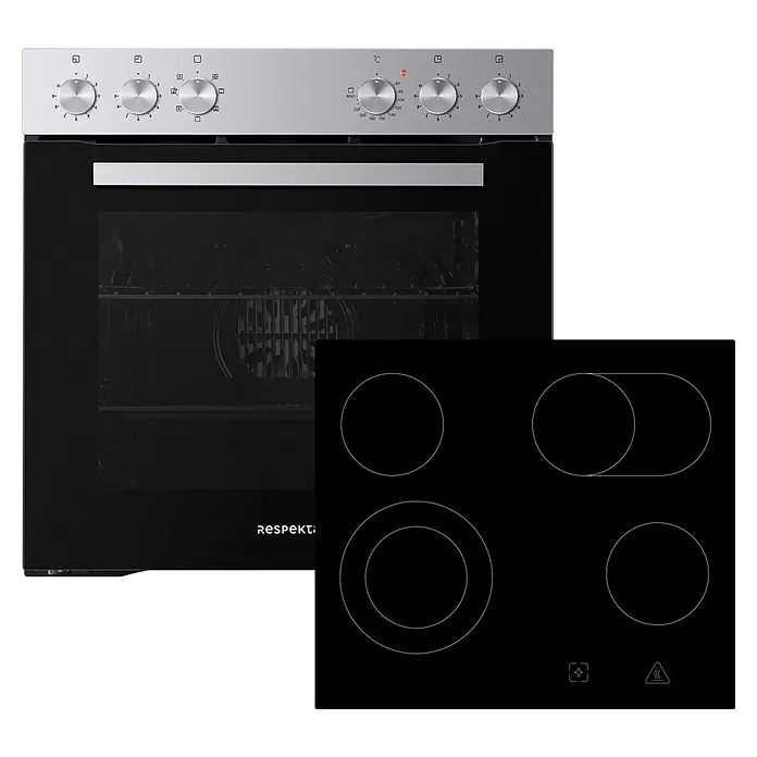 Respekta Einbauherd-Set Jamie -  - Hier sehen wir einen modernen Herd mit Backofen und einem Induktionskochfeld mit vier Kochzonen.