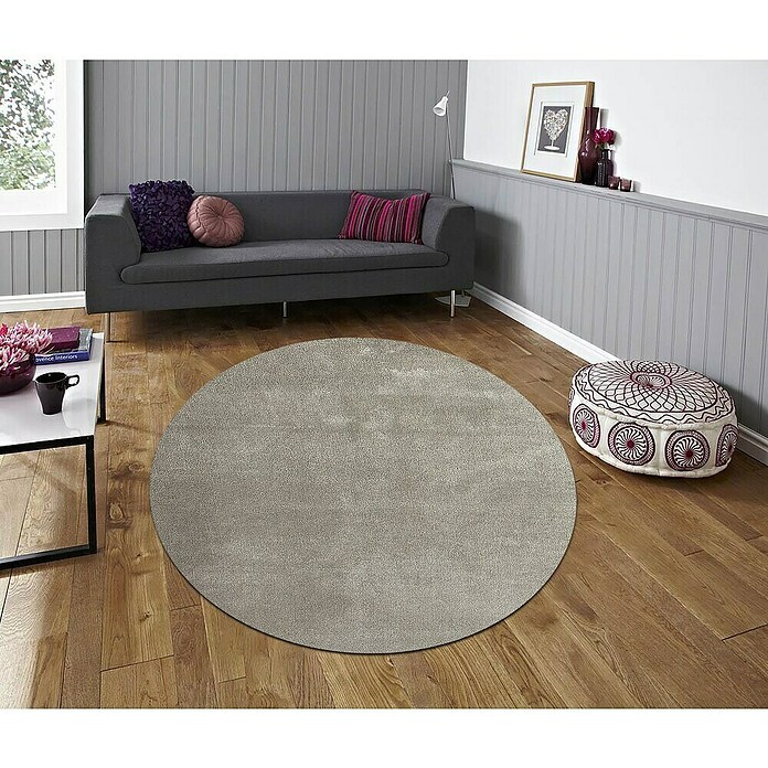 Alfombra de pelo corto Toscana (Beige, Diámetro: 160 cm, 100% Poliéster) | BAUHAUS