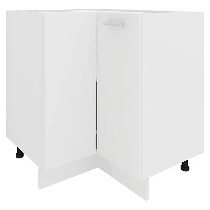 VCM Esilo Eck-Unterschrank - L x B x H: 76 x 76 x 82 cm, Weiß - Weißer Eckunterschrank mit Griff, ideal für eine moderne Kücheneinrichtung. Praktische Stauraumlösung für jede Ecke.