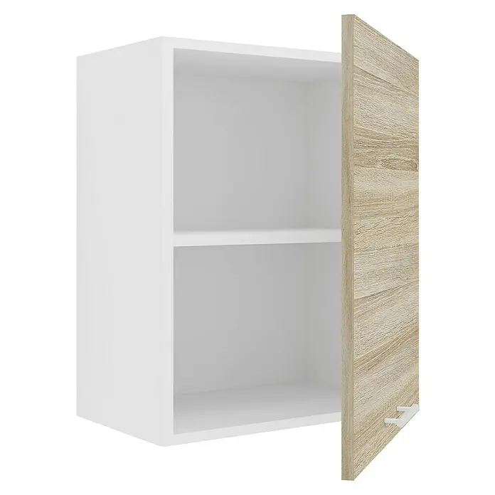 VCM Esilo Hängeschrank - 31 x 50 x 60 cm, Sonoma-Eiche - Schrank mit einer weißen Seite und einer Holztür, mit zwei Fächern im Inneren, ideal für zusätzlichen Stauraum in jedem Raum.
