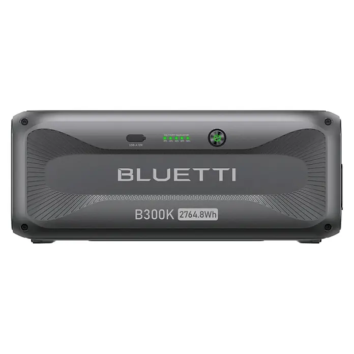 Bluetti Batteriespeicher B300K - Akkuleistung: 3.072 Wh - Produktansicht des Bluetti B300K-Akkumoduls mit 2764,8 Wh Kapazität, das eine zuverlässige Stromversorgungslösung bietet.