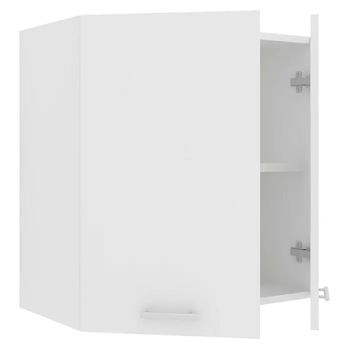 VCM Esilo Hängeschrank - 31 x 60 x 60 cm, Weiß - Ein weißer Wandschrank mit einer Tür, die offen steht und Einblick in das Regal im Inneren gewährt.