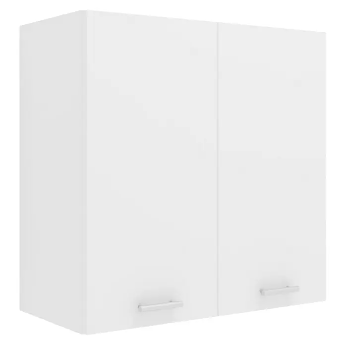 VCM Esilo Hängeschrank - 31 x 60 x 60 cm, Weiß - Ein modernes Hängeschrank-Set in Weiß mit zwei Türen und schlichten, silberfarbenen Griffen, ideal für die Küche oder andere Räume.