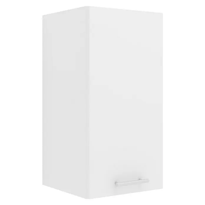 VCM Esilo Hängeschrank - 31 x 30 x 60 cm, Weiß - Eine Nahaufnahme eines weißen Küchenschranks mit einem silbernen Griff, der einen modernen Touch verleiht und Funktionalität verspricht.