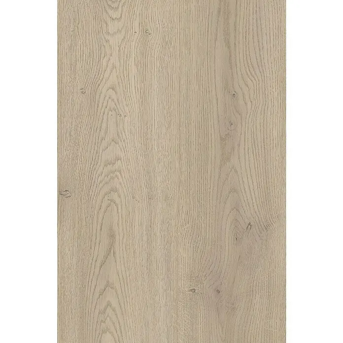 LOGOCLIC Küchenrückwand Fixmaß - Hudson Bay Oak/Oak Cremona Cotta, 410 x 64 cm, Stärke: 13,4 mm - Nahaufnahme eines Laminatbodens mit Holzmaserung.